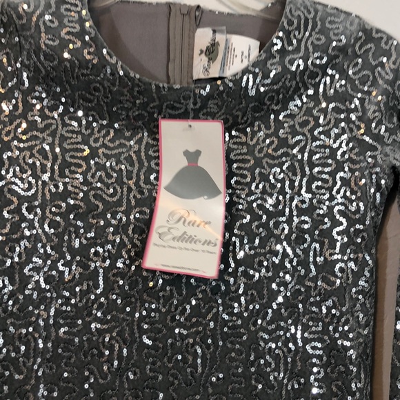 NWT Rare Editions Girls Formal Gray Dress Size 12. - Picture 4 of 13